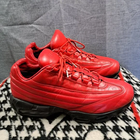 Size 11 Nike Air Max 95 Lux x Supreme Gym Red Men's Shoe Sneaker Italy